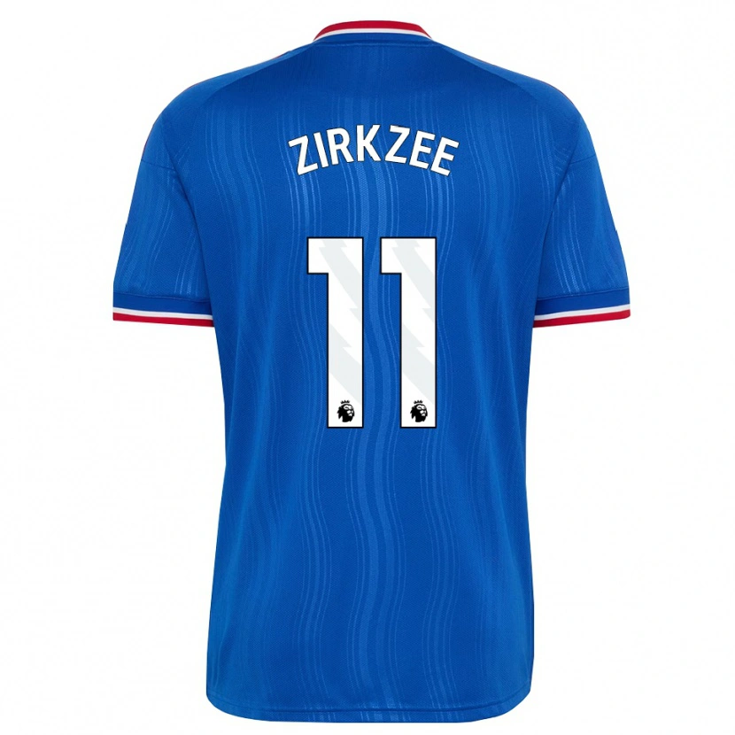Danxen Dzieci Joshua Zirkzee #11 Niebieski Biały Czerwony Wyjazdowa Koszulka 2026/27 Koszulki Klubowe