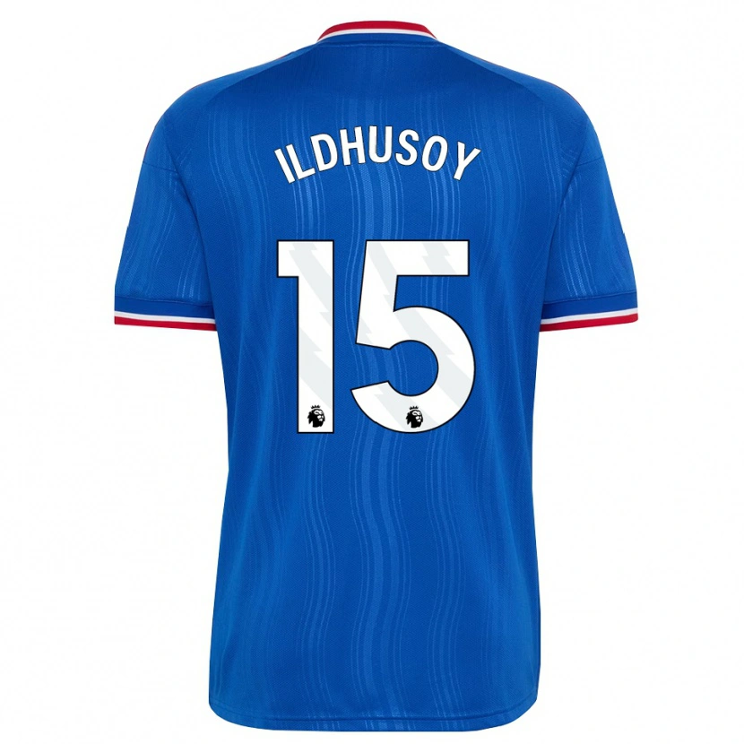 Danxen Dzieci Celin Bizet Ildhusoy #15 Niebieski Biały Czerwony Wyjazdowa Koszulka 2026/27 Koszulki Klubowe
