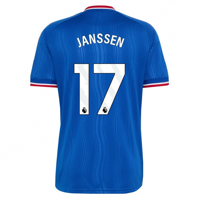 Danxen Dzieci Dominique Janssen #17 Niebieski Biały Czerwony Wyjazdowa Koszulka 2026/27 Koszulki Klubowe
