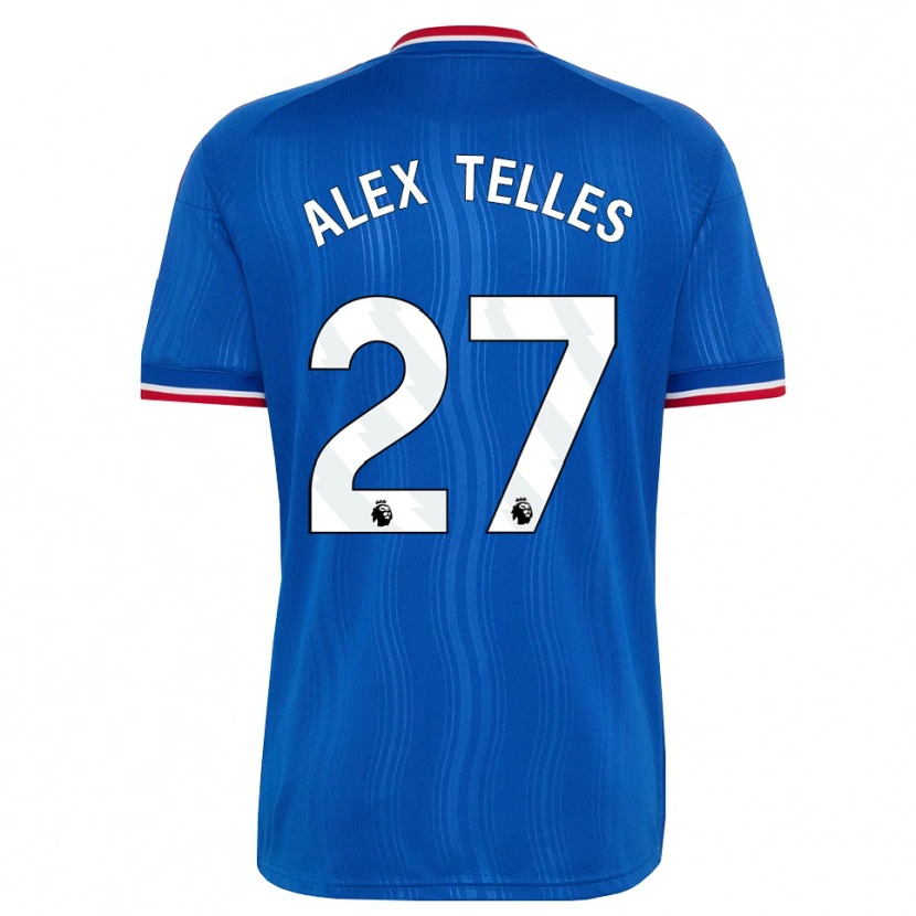 Danxen Dzieci Alex Nicolao Telles #27 Niebieski Biały Czerwony Wyjazdowa Koszulka 2026/27 Koszulki Klubowe