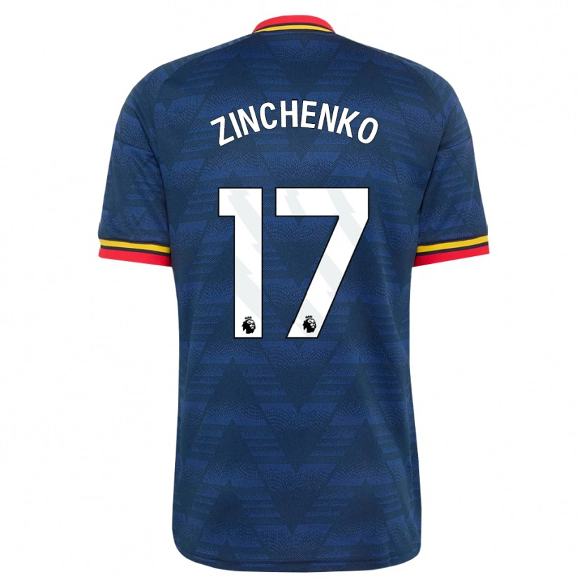 Danxen Dzieci Oleksandr Zinchenko #17 Północnoniebieski Żółty Czerwony Wyjazdowa Koszulka 2026/27 Koszulki Klubowe