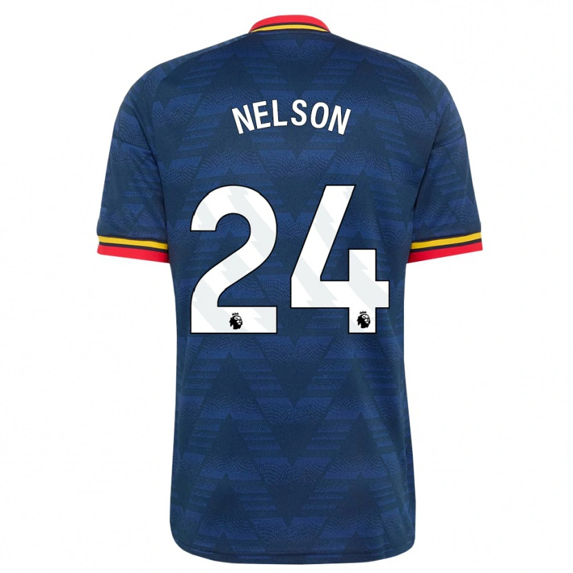 Danxen Dzieci Reiss Nelson #24 Północnoniebieski Żółty Czerwony Wyjazdowa Koszulka 2026/27 Koszulki Klubowe