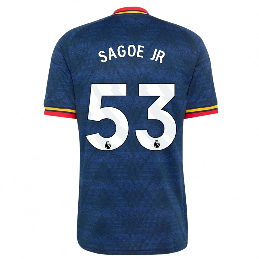 Danxen Dzieci Charles Sagoe Jr #53 Północnoniebieski Żółty Czerwony Wyjazdowa Koszulka 2026/27 Koszulki Klubowe