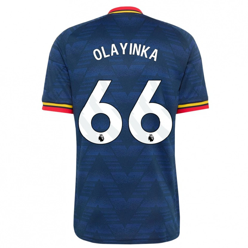 Danxen Dzieci James Olayinka #66 Północnoniebieski Żółty Czerwony Wyjazdowa Koszulka 2026/27 Koszulki Klubowe