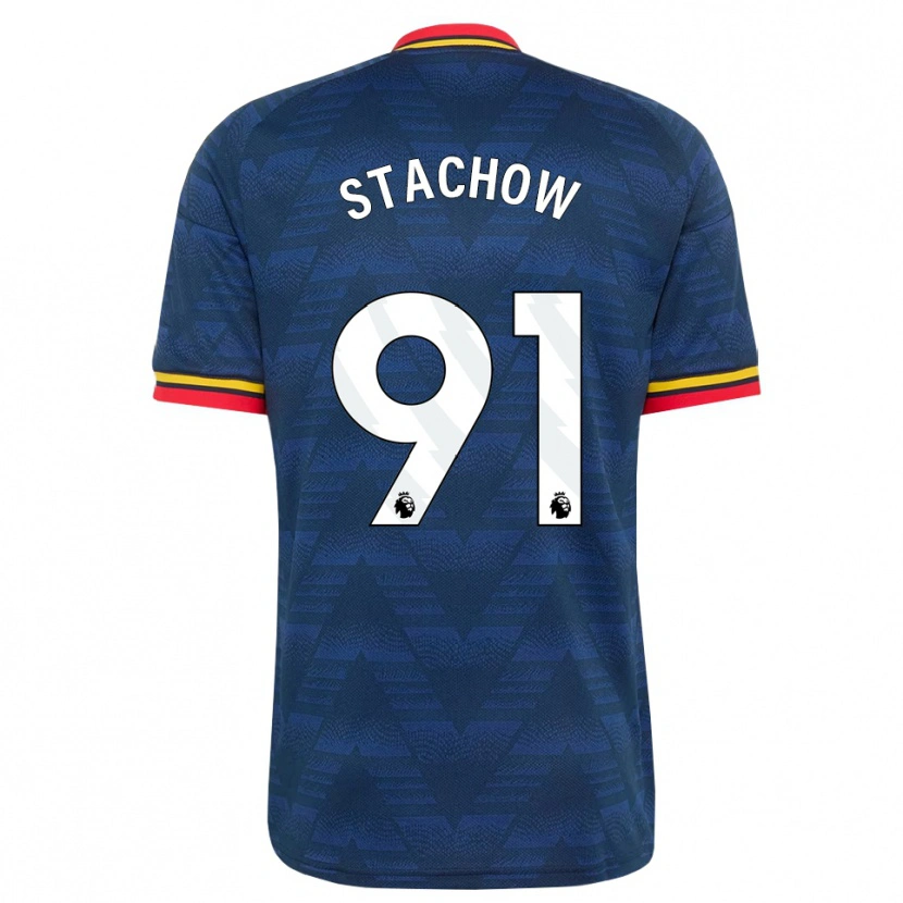 Danxen Dzieci Patrick Stachow #91 Północnoniebieski Żółty Czerwony Wyjazdowa Koszulka 2026/27 Koszulki Klubowe