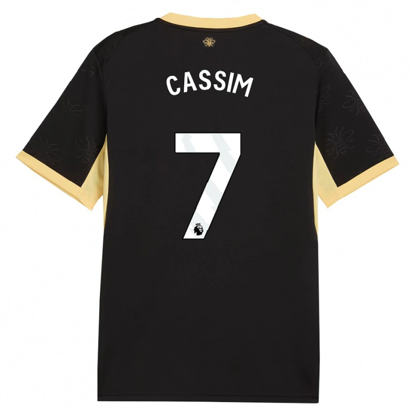 Danxen Dzieci Karim Cassim #7 Czarny Żółty Wyjazdowa Koszulka 2026/27 Koszulki Klubowe