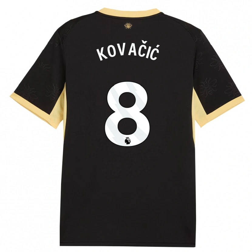 Danxen Dzieci Mateo Kovacic #8 Czarny Żółty Wyjazdowa Koszulka 2026/27 Koszulki Klubowe