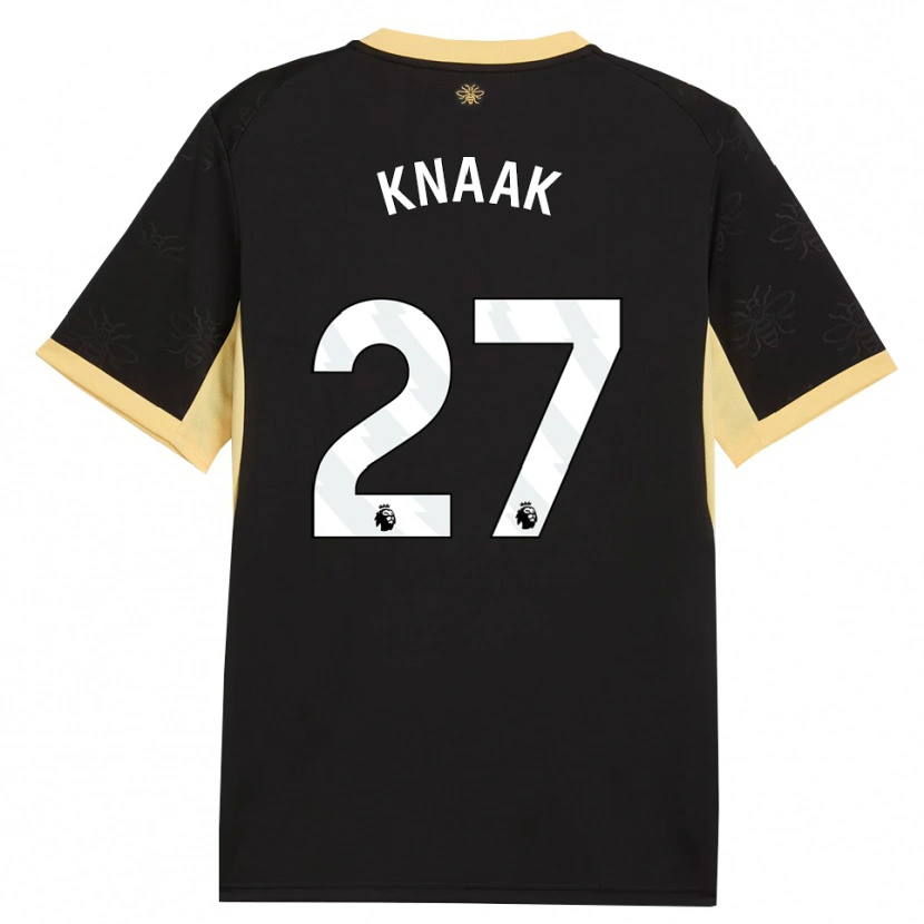 Danxen Dzieci Rebecca Knaak #27 Czarny Żółty Wyjazdowa Koszulka 2026/27 Koszulki Klubowe