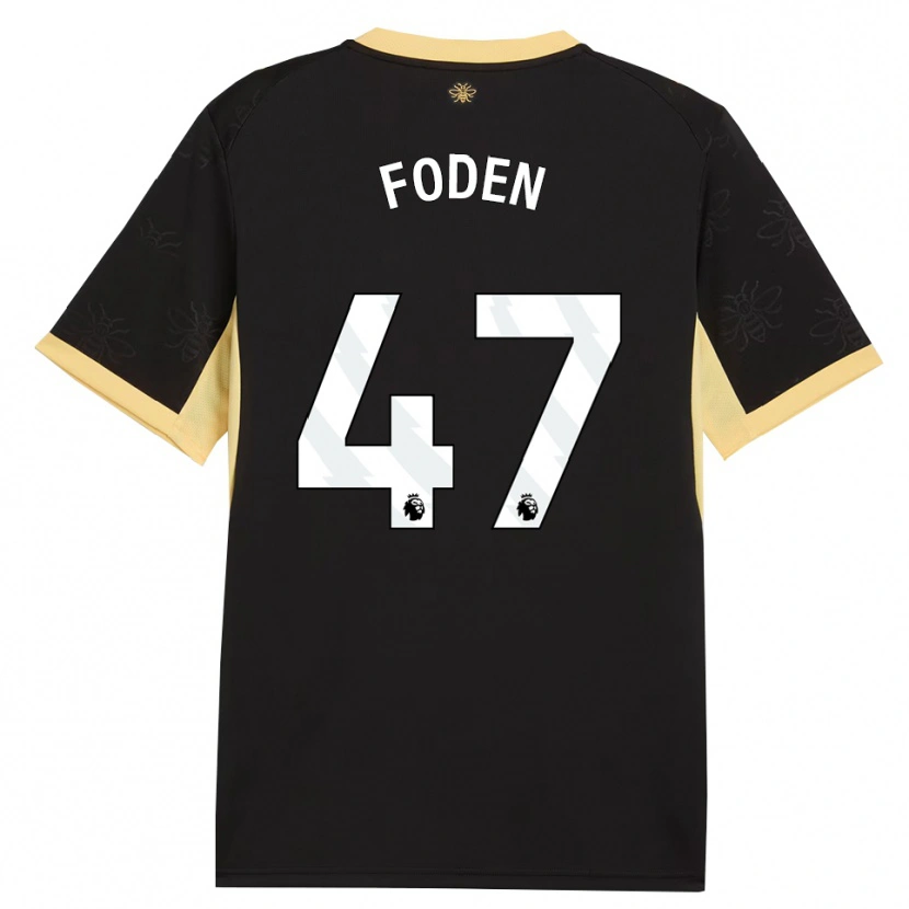 Danxen Dzieci Phil Foden #47 Czarny Żółty Wyjazdowa Koszulka 2026/27 Koszulki Klubowe