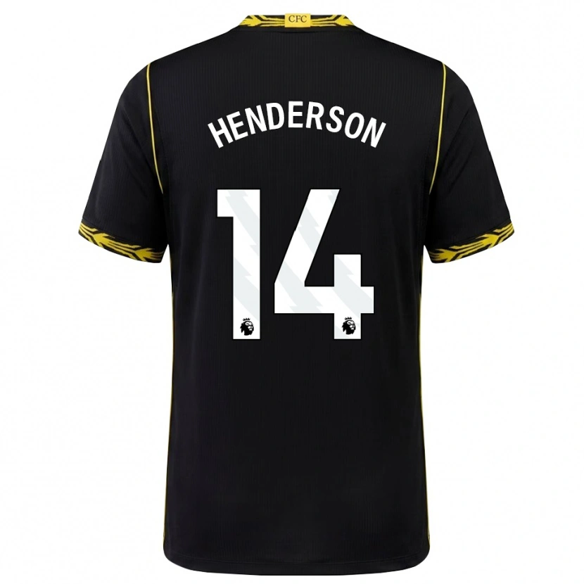 Danxen Dzieci Jordan Henderson #14 Czarny Żółty Wyjazdowa Koszulka 2026/27 Koszulki Klubowe