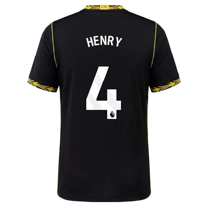 Danxen Dzieci Josh Henry #4 Czarny Żółty Wyjazdowa Koszulka 2026/27 Koszulki Klubowe