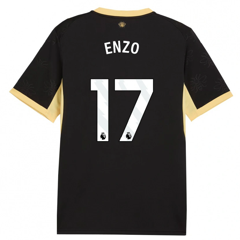 Danxen Dzieci Enzo Fernández #17 Czarny Żółty Wyjazdowa Koszulka 2026/27 Koszulki Klubowe