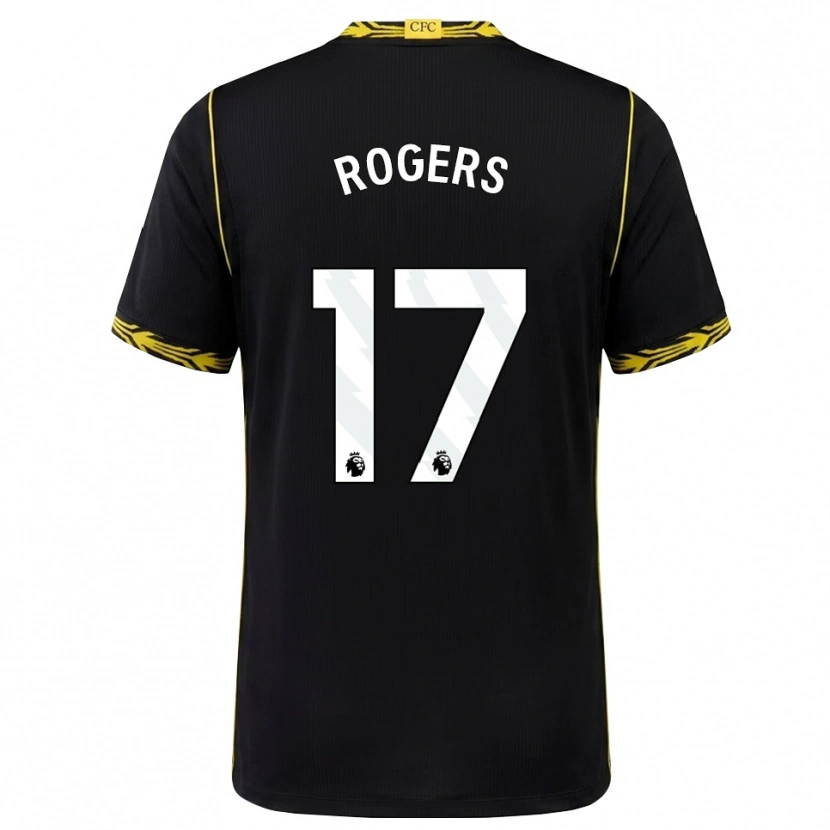 Danxen Dzieci Morgan Rogers #17 Czarny Żółty Wyjazdowa Koszulka 2026/27 Koszulki Klubowe