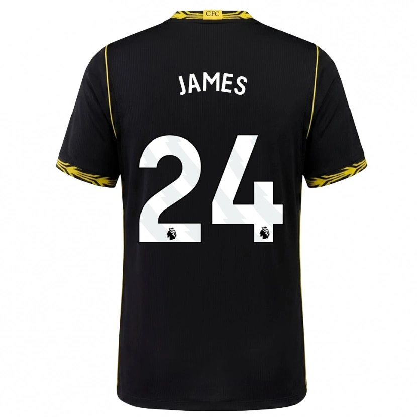 Danxen Dzieci Reece James #24 Czarny Żółty Wyjazdowa Koszulka 2026/27 Koszulki Klubowe