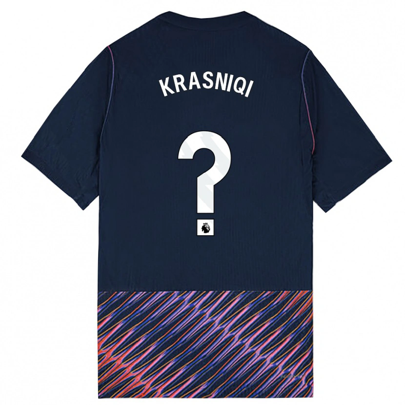 Danxen Dzieci Elliot Krasniqi #0 Królewski Niebieski Biały Wyjazdowa Koszulka 2026/27 Koszulki Klubowe