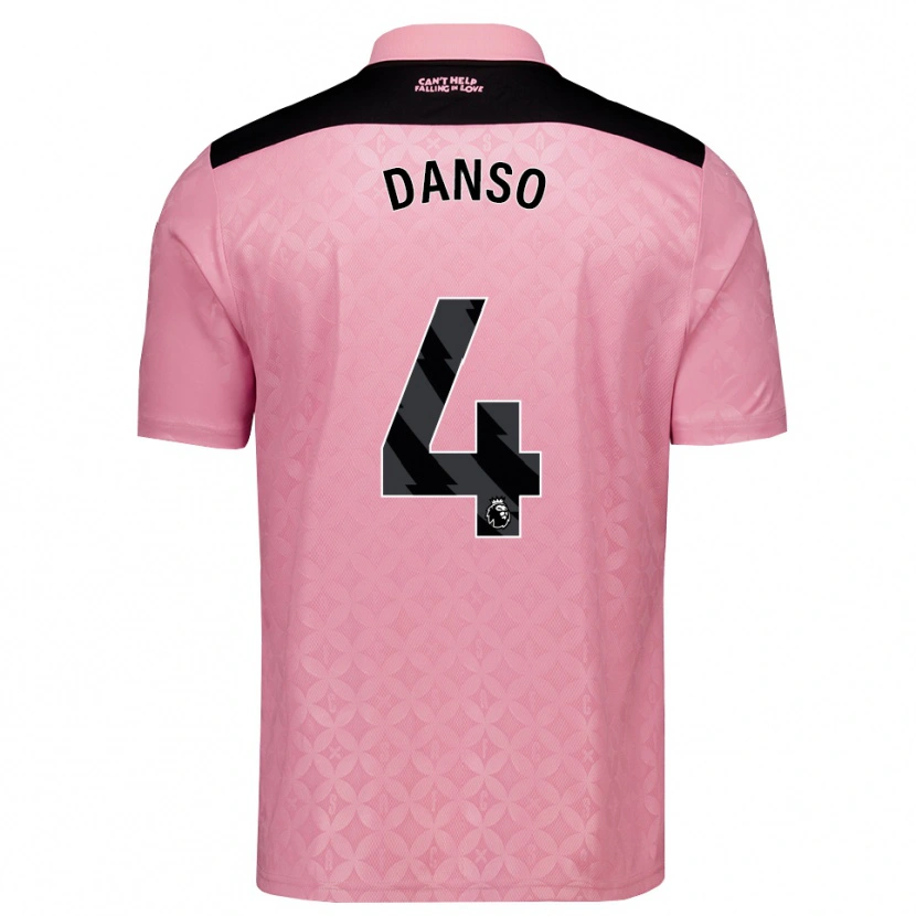 Danxen Dzieci Kevin Danso #4 Jasnoróżowy Czarny Wyjazdowa Koszulka 2026/27 Koszulki Klubowe