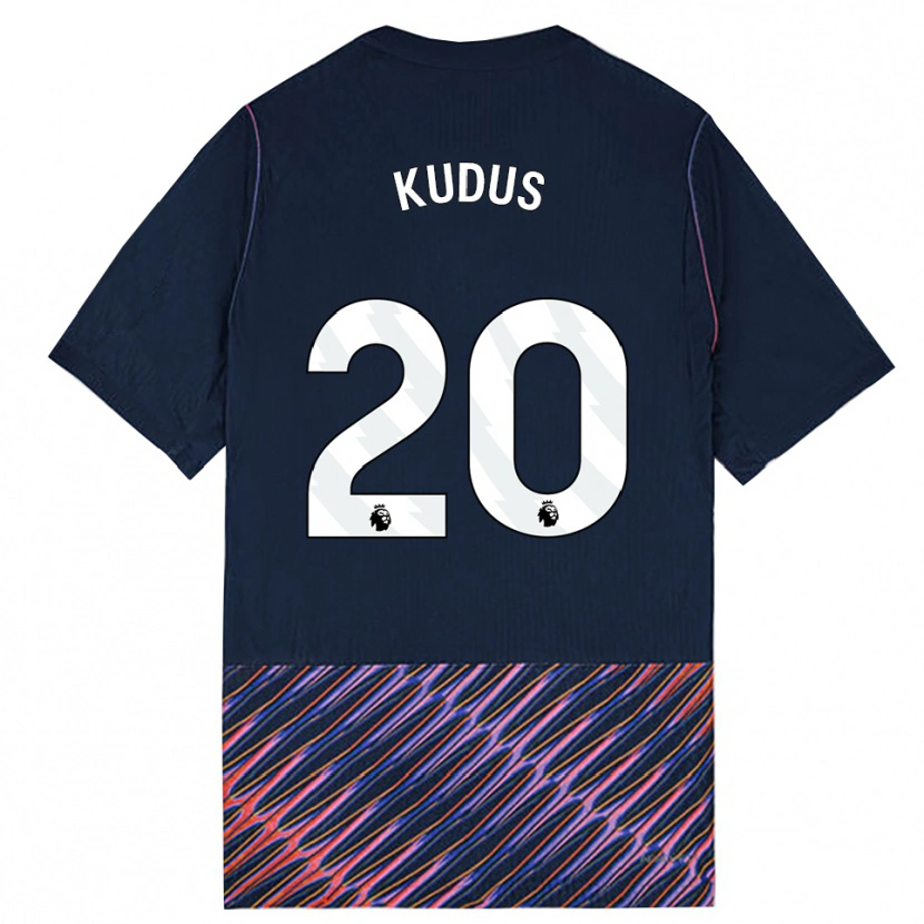 Danxen Dzieci Mohammed Kudus #20 Królewski Niebieski Biały Wyjazdowa Koszulka 2026/27 Koszulki Klubowe