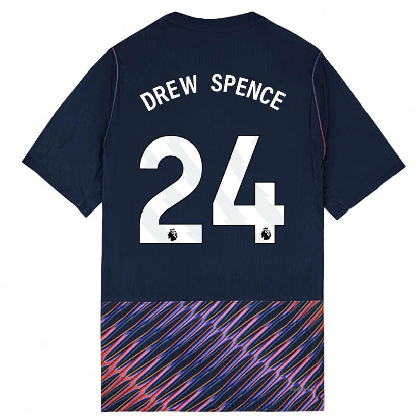 Danxen Dzieci Drew Spence #24 Królewski Niebieski Biały Wyjazdowa Koszulka 2026/27 Koszulki Klubowe