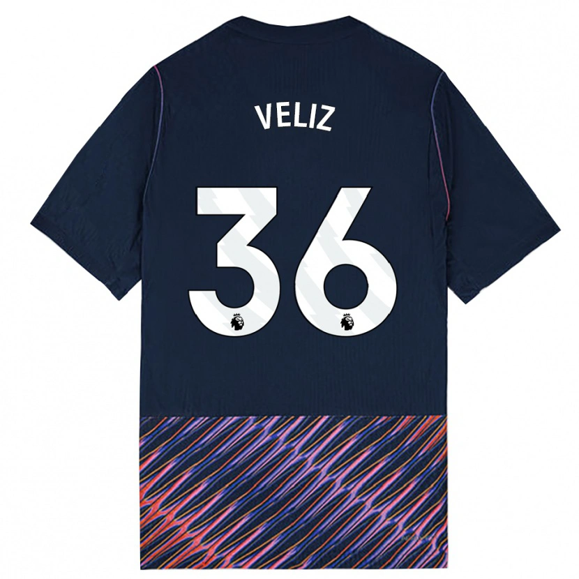 Danxen Dzieci Alejo Véliz #36 Królewski Niebieski Biały Wyjazdowa Koszulka 2026/27 Koszulki Klubowe