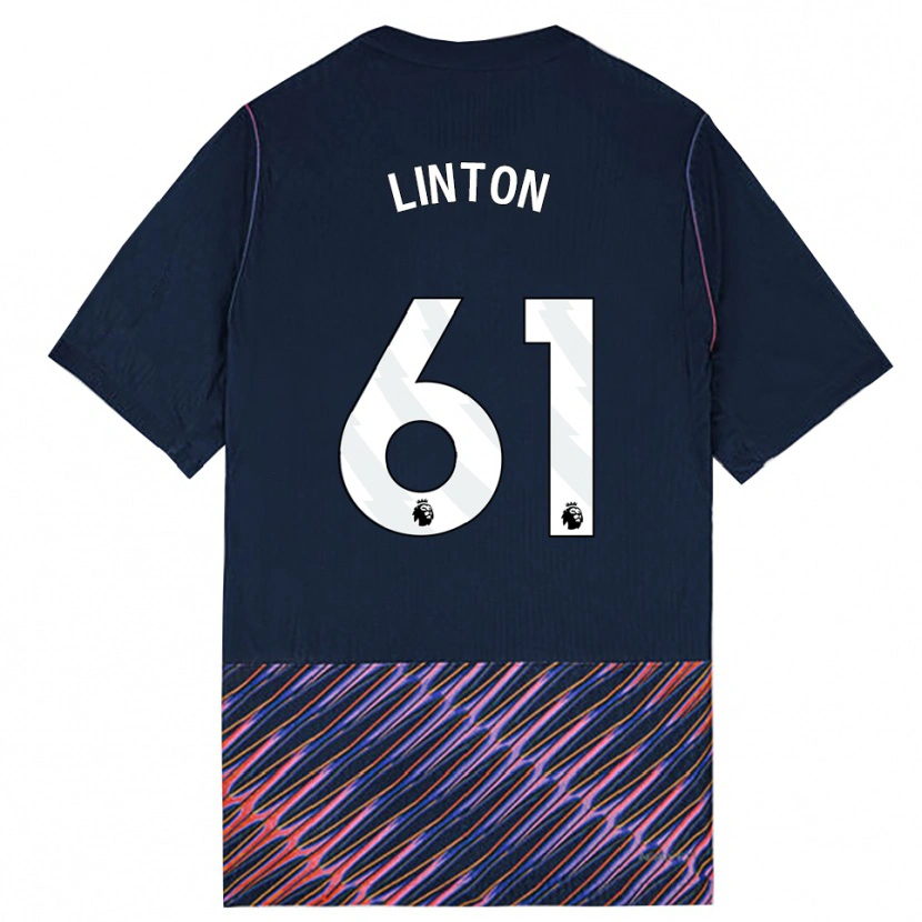 Danxen Dzieci Jahziah Linton #61 Królewski Niebieski Biały Wyjazdowa Koszulka 2026/27 Koszulki Klubowe