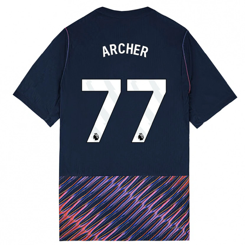 Danxen Dzieci Samual Archer #77 Królewski Niebieski Biały Wyjazdowa Koszulka 2026/27 Koszulki Klubowe