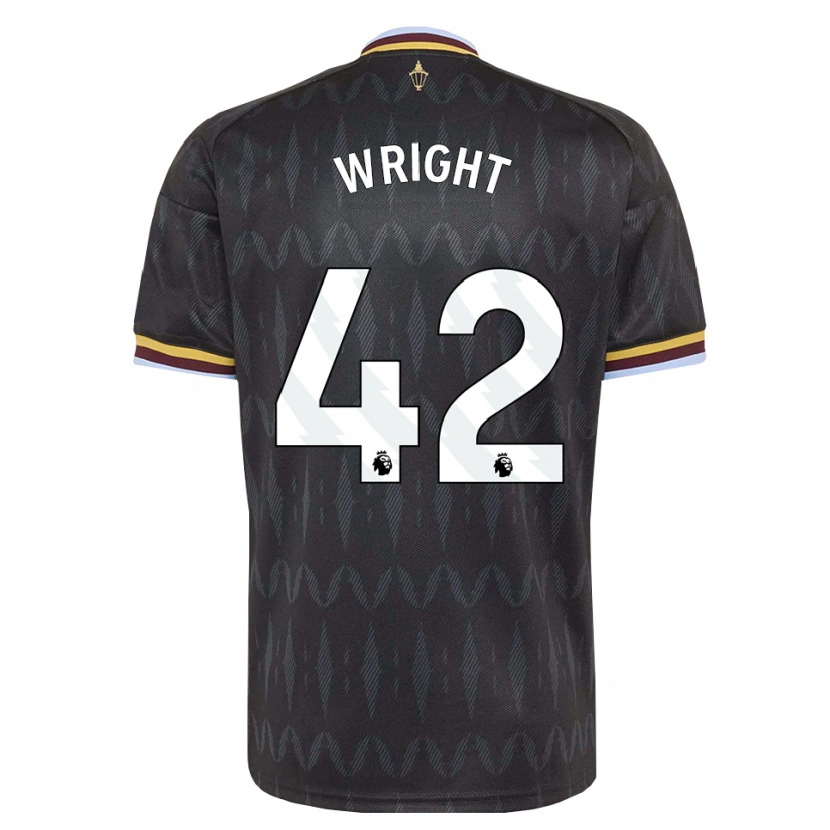 Danxen Dzieci James Wright #42 Niebieski Chaber Czarny Żółty Wyjazdowa Koszulka 2026/27 Koszulki Klubowe