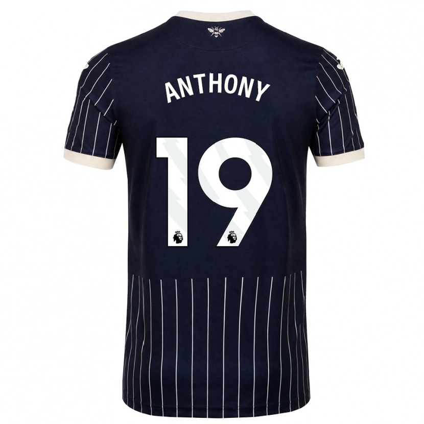 Danxen Dzieci Jaidon Anthony #19 Czarny Biały Wyjazdowa Koszulka 2026/27 Koszulki Klubowe