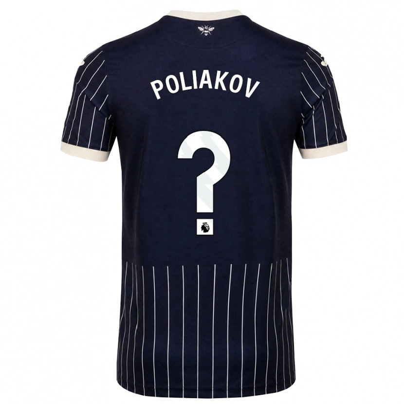Danxen Dzieci Adam Poliakov #0 Czarny Biały Wyjazdowa Koszulka 2026/27 Koszulki Klubowe
