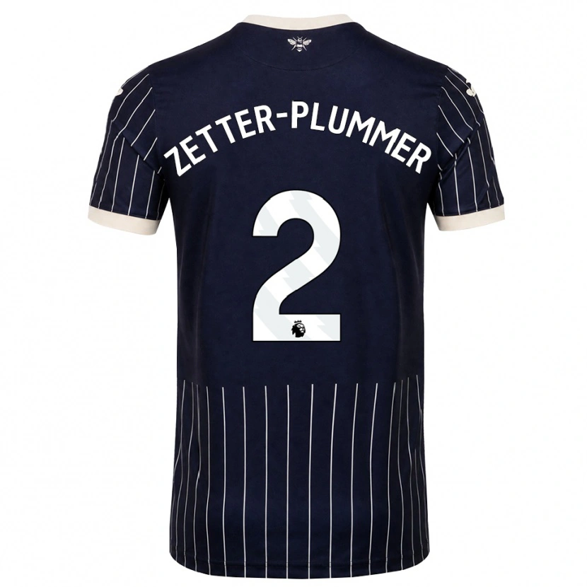 Danxen Dzieci Josh Zetter-Plummer #2 Czarny Biały Wyjazdowa Koszulka 2026/27 Koszulki Klubowe
