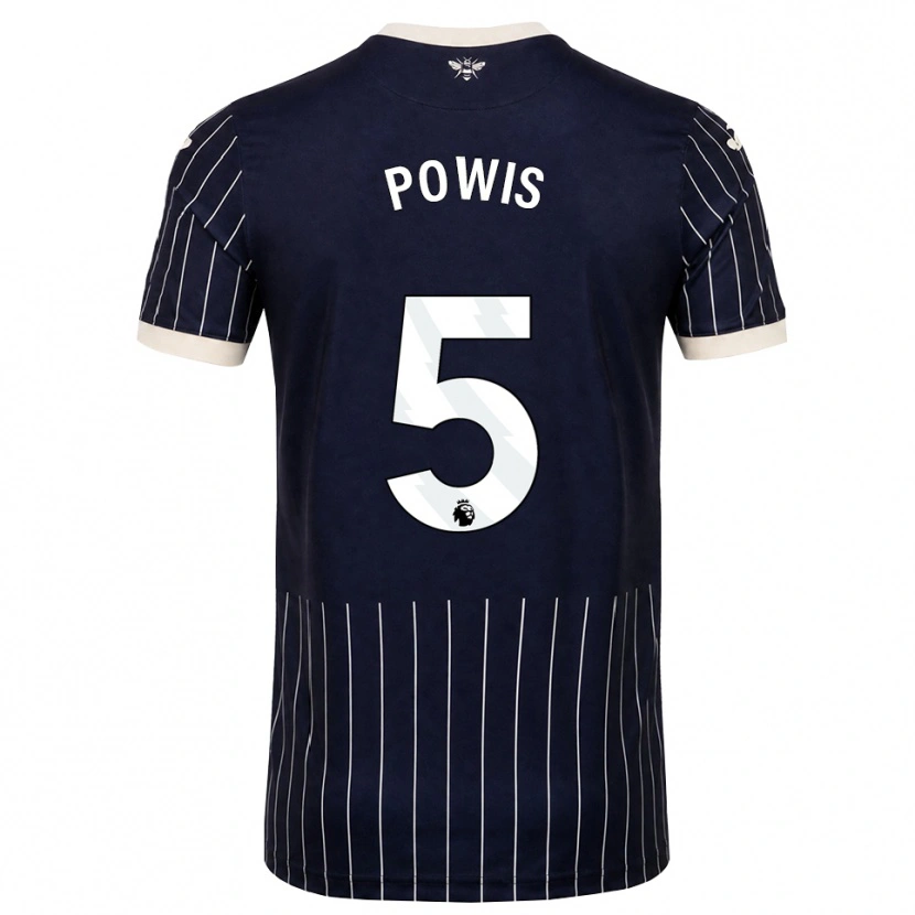 Danxen Dzieci Isaiah Powis #5 Czarny Biały Wyjazdowa Koszulka 2026/27 Koszulki Klubowe