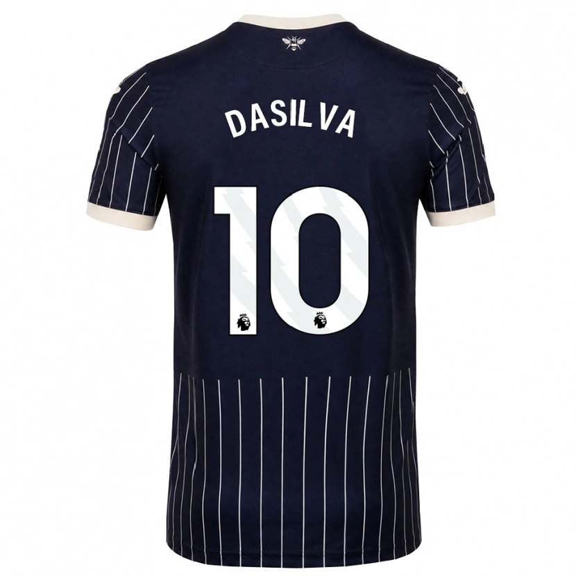 Danxen Dzieci Josh Dasilva #10 Czarny Biały Wyjazdowa Koszulka 2026/27 Koszulki Klubowe
