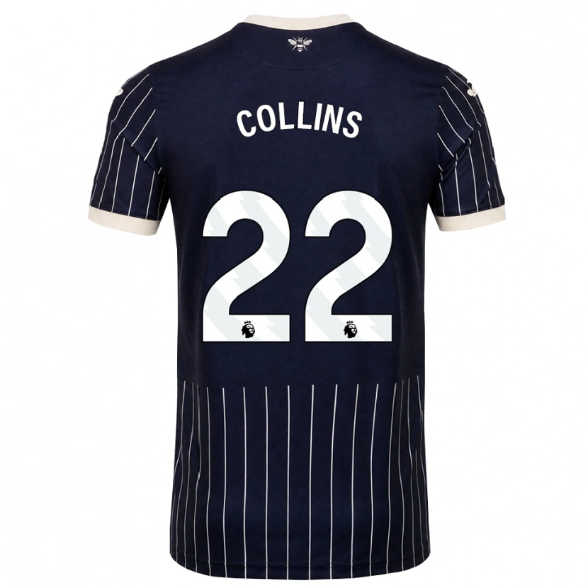 Danxen Dzieci Nathan Collins #22 Czarny Biały Wyjazdowa Koszulka 2026/27 Koszulki Klubowe