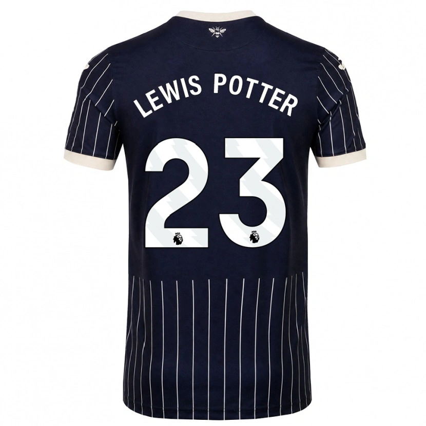 Danxen Dzieci Keane Lewis-Potter #23 Czarny Biały Wyjazdowa Koszulka 2026/27 Koszulki Klubowe