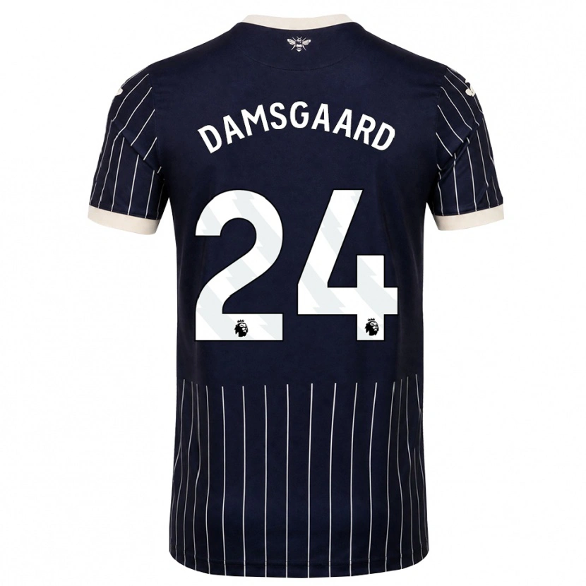 Danxen Dzieci Mikkel Damsgaard #24 Czarny Biały Wyjazdowa Koszulka 2026/27 Koszulki Klubowe