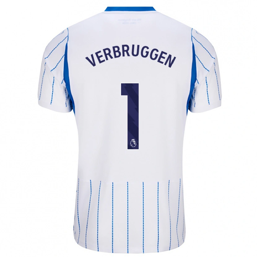 Danxen Dzieci Bart Verbruggen #1 Niebieski Chaber Biały Wyjazdowa Koszulka 2026/27 Koszulki Klubowe
