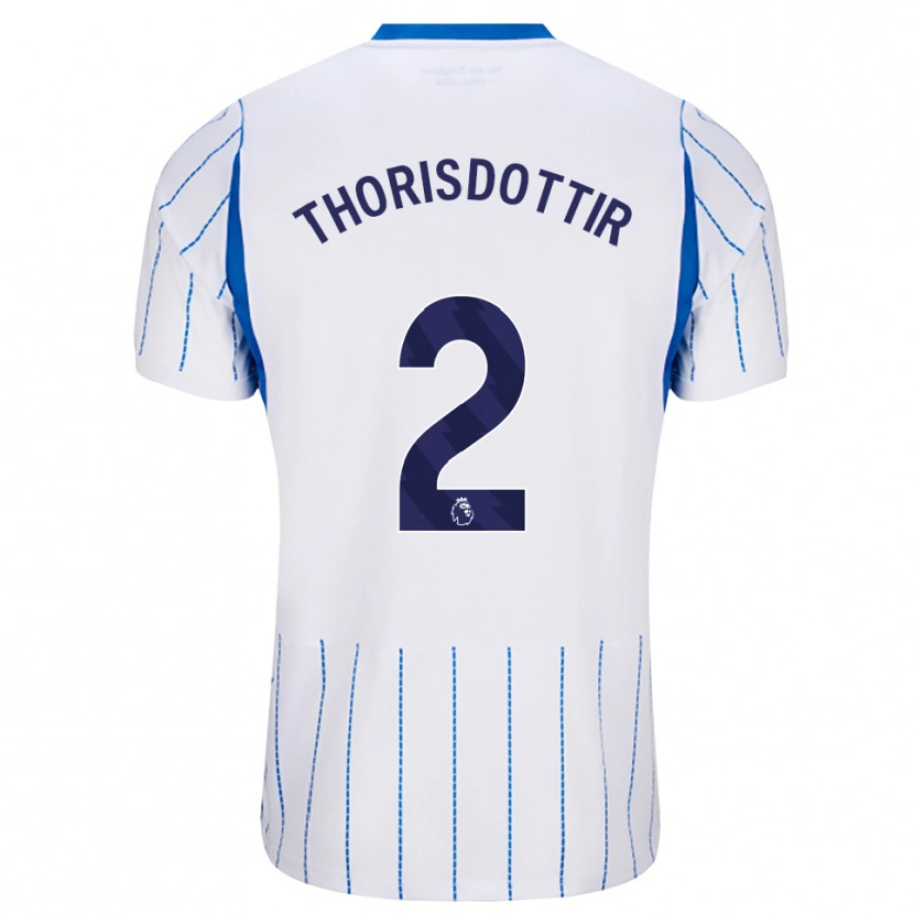 Danxen Dzieci Maria Thorisdottir #2 Niebieski Chaber Biały Wyjazdowa Koszulka 2026/27 Koszulki Klubowe