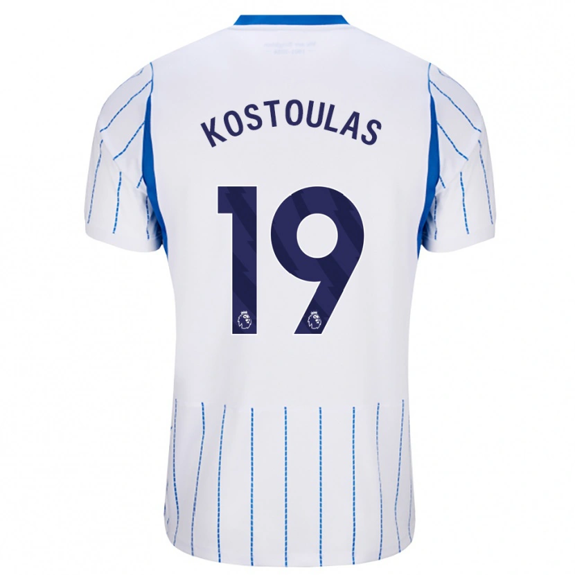 Danxen Dzieci Charalampos Kostoulas #19 Niebieski Chaber Biały Wyjazdowa Koszulka 2026/27 Koszulki Klubowe