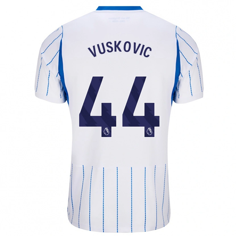 Danxen Dzieci Luka Vuskovic #44 Niebieski Chaber Biały Wyjazdowa Koszulka 2026/27 Koszulki Klubowe