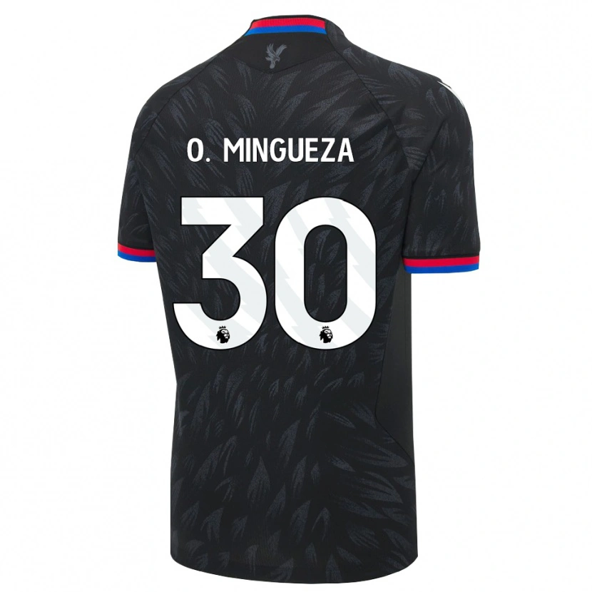 Danxen Dzieci Óscar Mingueza #30 Czarny Niebieski Czerwony Wyjazdowa Koszulka 2026/27 Koszulki Klubowe