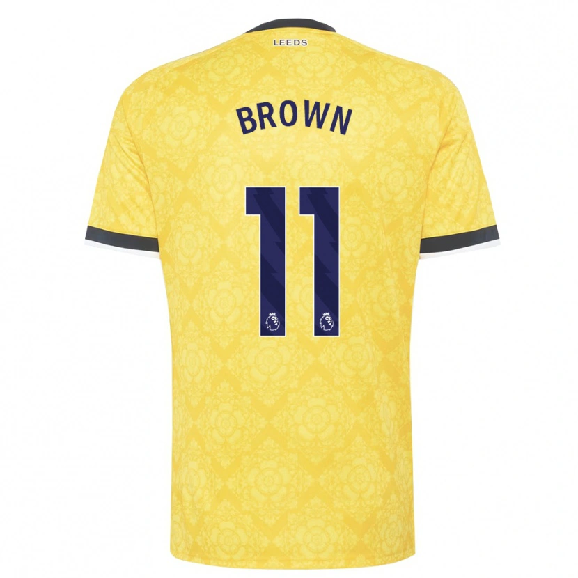 Danxen Dzieci Abbie Brown #11 Żółty Biały Czarny Wyjazdowa Koszulka 2026/27 Koszulki Klubowe