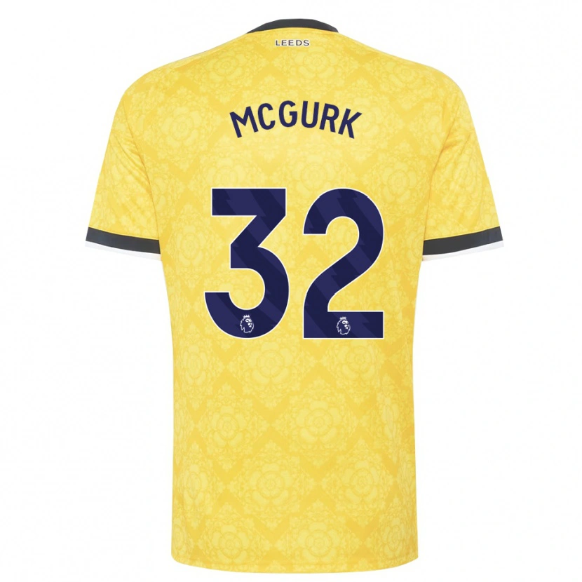 Danxen Dzieci Sean Mcgurk #32 Żółty Biały Czarny Wyjazdowa Koszulka 2026/27 Koszulki Klubowe