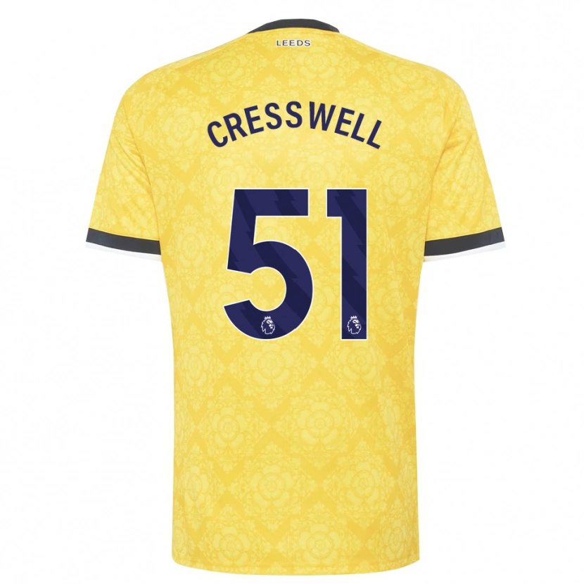 Danxen Dzieci Alfie Cresswell #51 Żółty Biały Czarny Wyjazdowa Koszulka 2026/27 Koszulki Klubowe