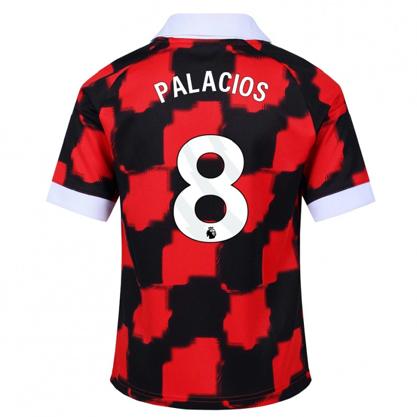Danxen Dzieci César Palacios #8 Czerwony Biały Czarny Wyjazdowa Koszulka 2026/27 Koszulki Klubowe