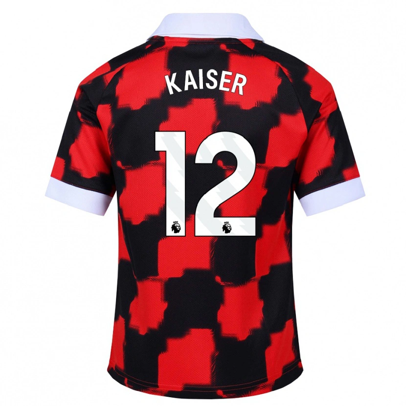 Danxen Dzieci Dino Kaiser #12 Czerwony Biały Czarny Wyjazdowa Koszulka 2026/27 Koszulki Klubowe