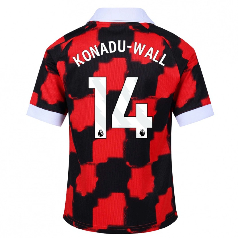 Danxen Dzieci Lewis Konadu-Wall #14 Czerwony Biały Czarny Wyjazdowa Koszulka 2026/27 Koszulki Klubowe