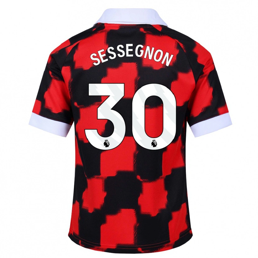 Danxen Dzieci Ryan Sessegnon #30 Czerwony Biały Czarny Wyjazdowa Koszulka 2026/27 Koszulki Klubowe