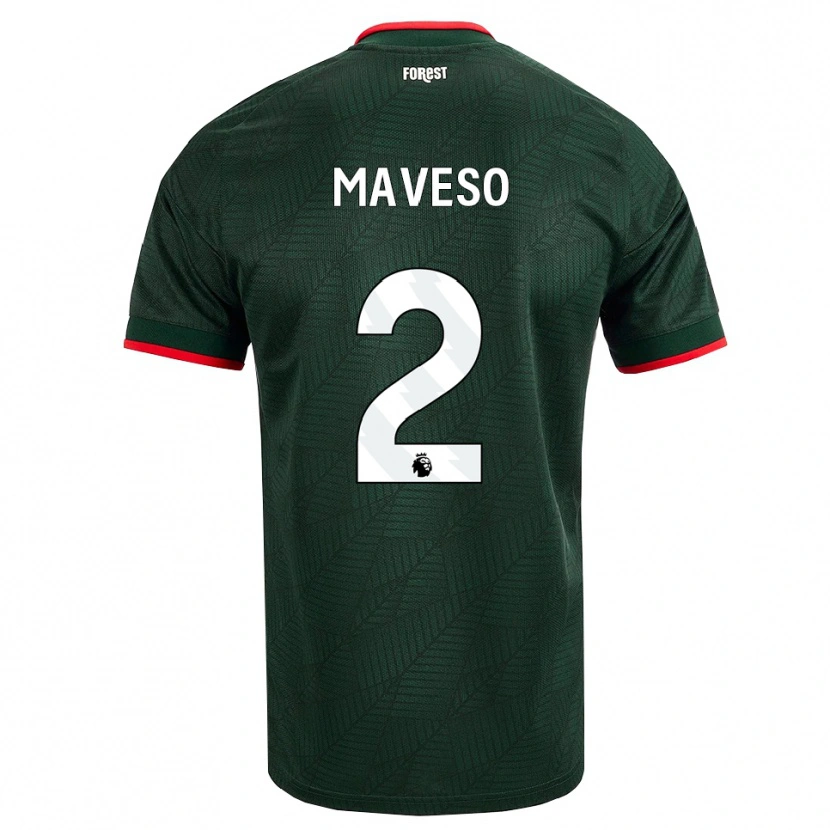 Danxen Dzieci Jaydon Maveso #2 Ciemnozielony Czerwony Wyjazdowa Koszulka 2026/27 Koszulki Klubowe