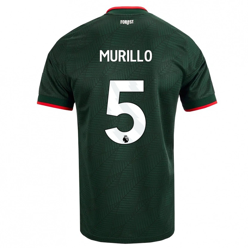 Danxen Dzieci Murillo Santiago Costa Dos Santos #5 Ciemnozielony Czerwony Wyjazdowa Koszulka 2026/27 Koszulki Klubowe