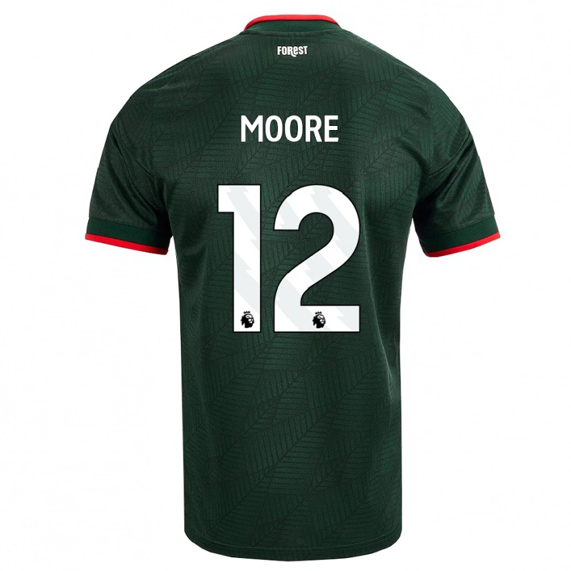 Danxen Dzieci Daniel Moore #12 Ciemnozielony Czerwony Wyjazdowa Koszulka 2026/27 Koszulki Klubowe