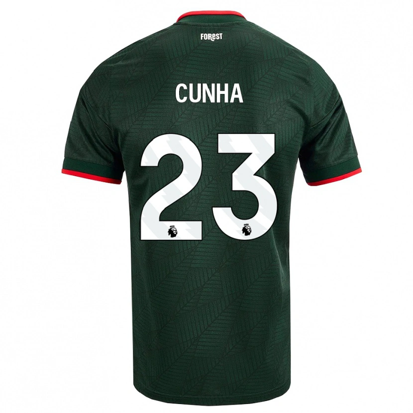 Danxen Dzieci Jair Cunha #23 Ciemnozielony Czerwony Wyjazdowa Koszulka 2026/27 Koszulki Klubowe